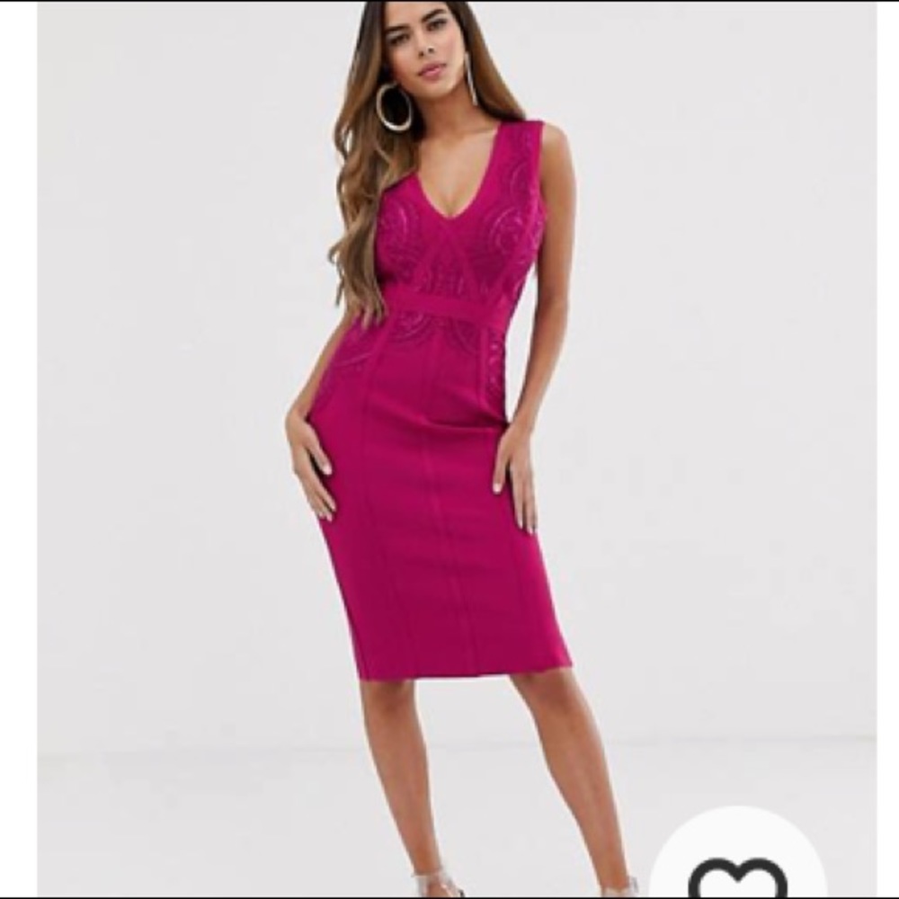 Pink bandage asos dress